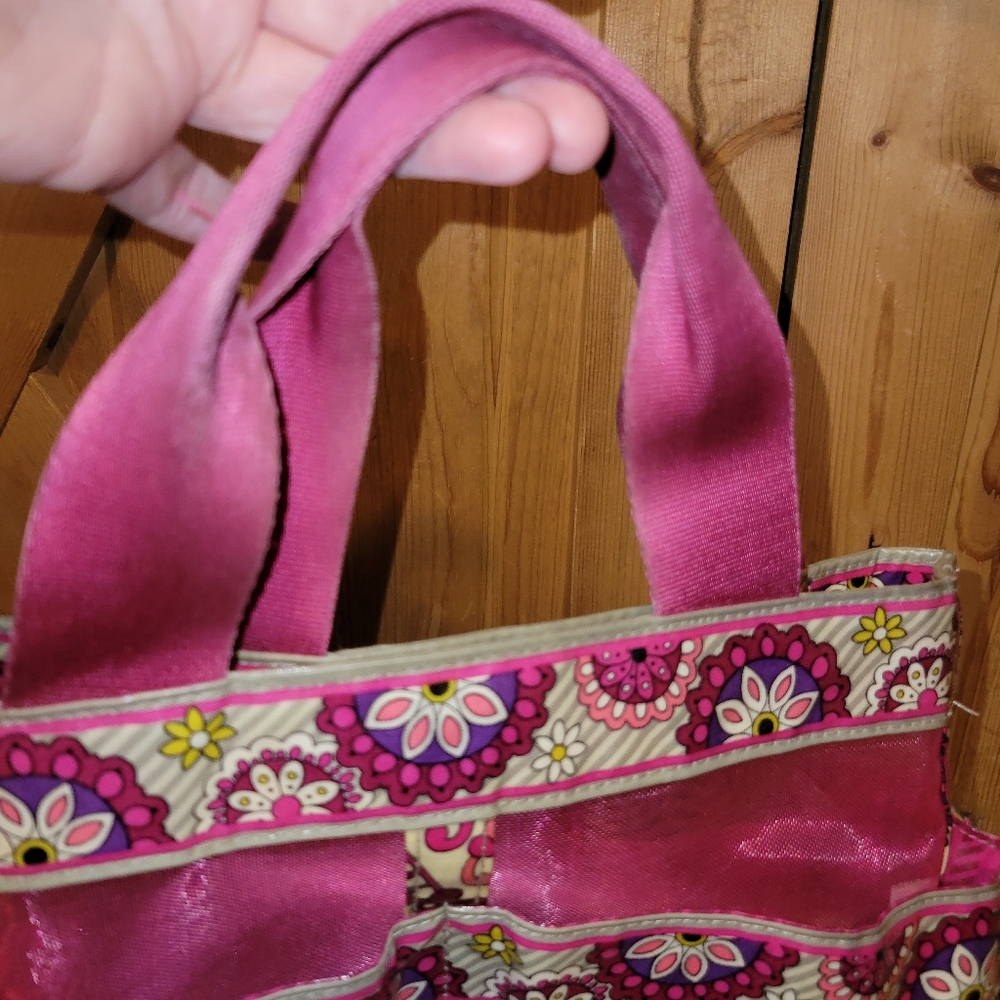Vera Bradley Pink Paisley Meets Plaid  Shower Caddy /tote Retired - Picture 9 of 12